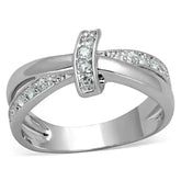 3W819 - Rhodium Brass Ring with AAA Grade CZ in Clear - Femstylo