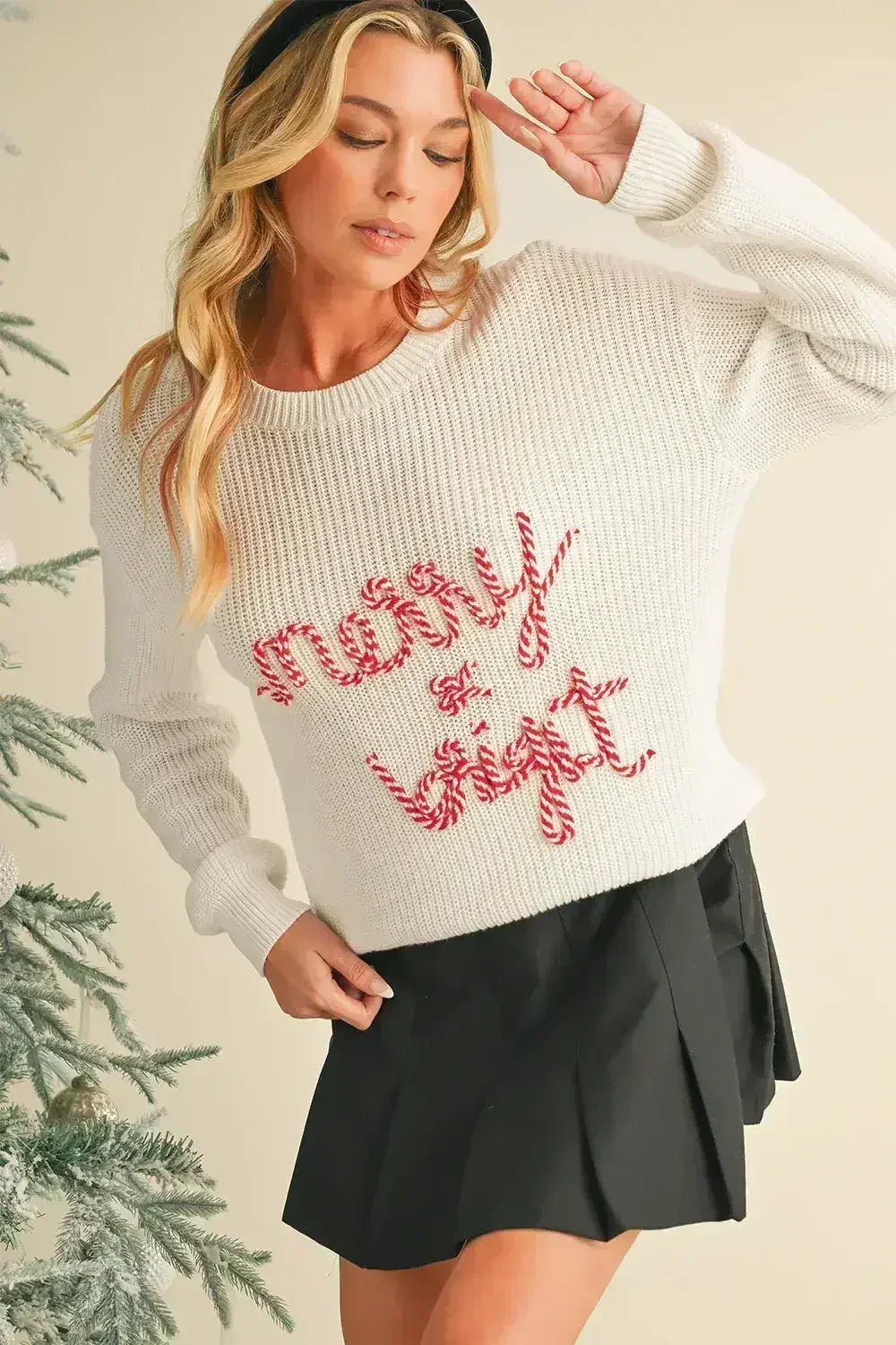Bright White Merry & Bright Christmas Sweater - Femstylo