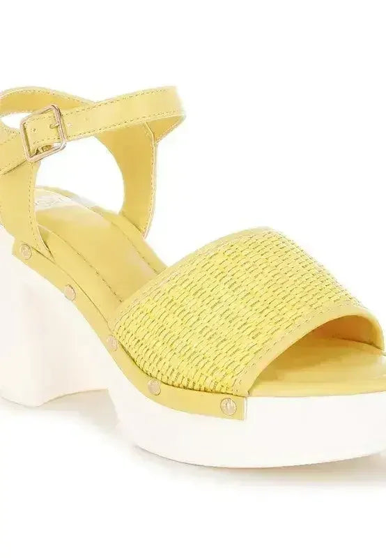 Mazaro Raffia Chunky Sandals - Femstylo