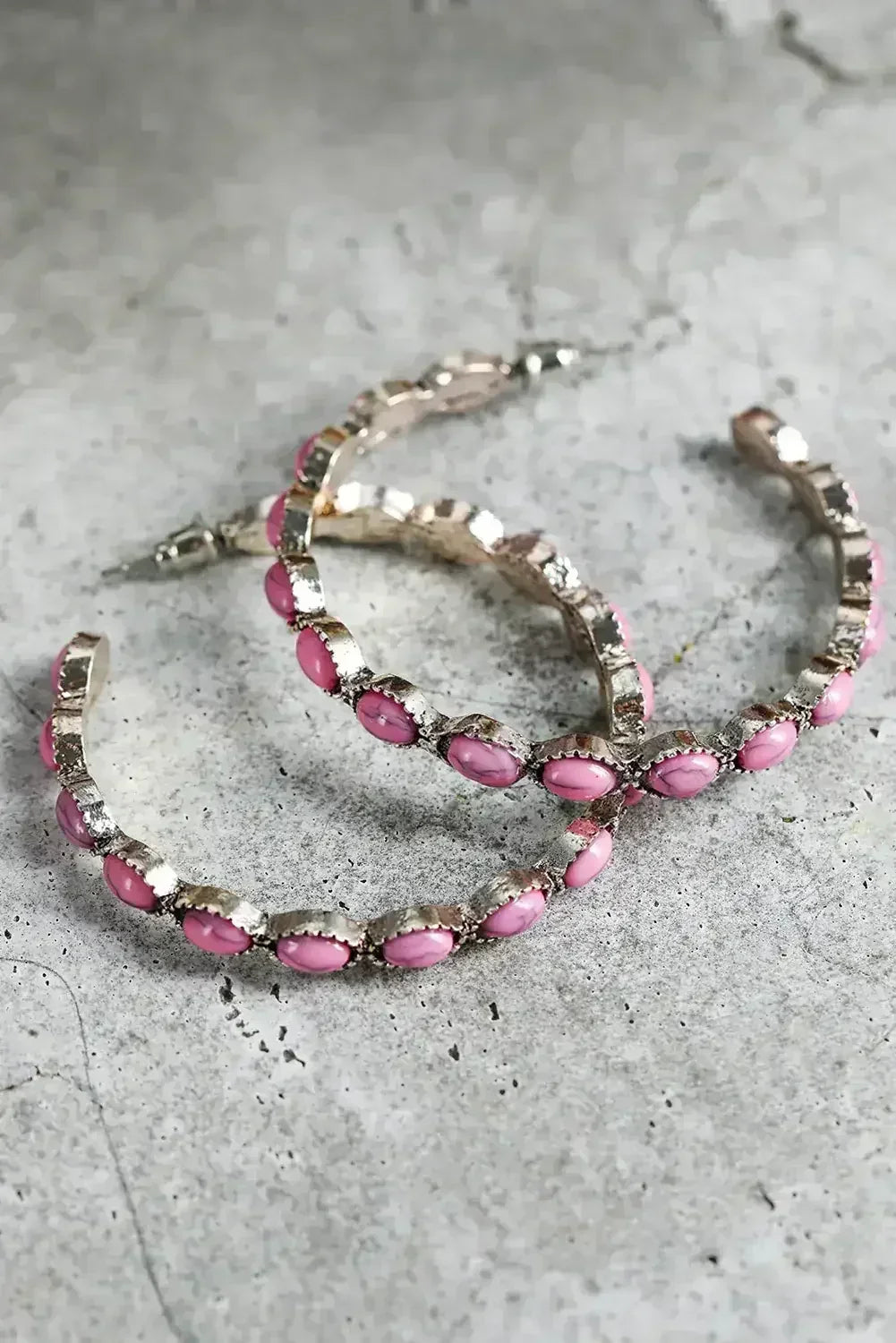 Bonbon Turquoise Big Circle C Shaped Earrings - Femstylo