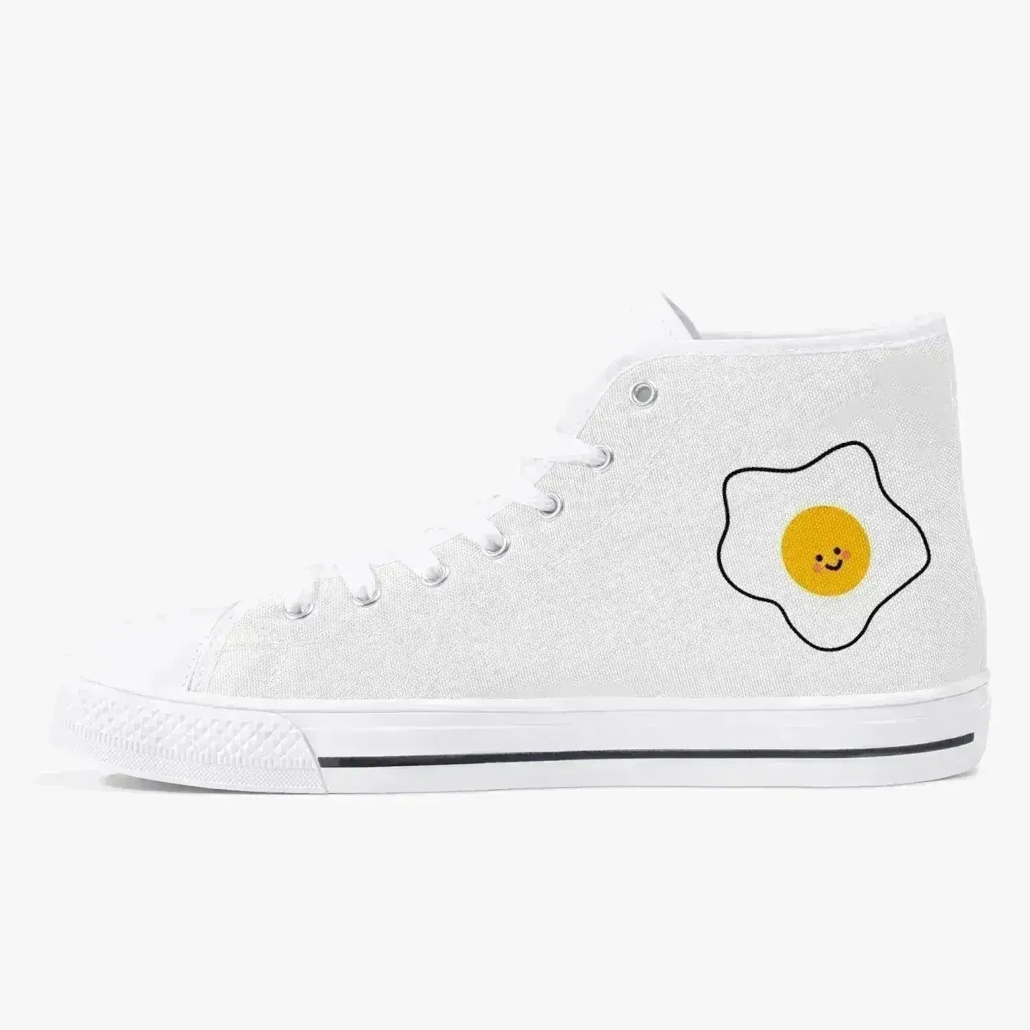 Jacki Easlick Lux Egg Classic High-Top Canvas Sneakers - White/Black - Femstylo