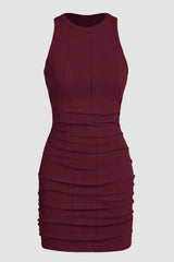 Red Dahlia Ruched Sleeveless Bodycon Dress - Femstylo