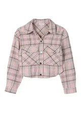 Plaid crop jacket - Femstylo