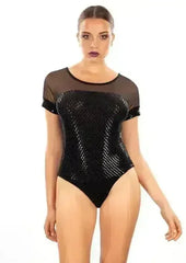 EGI Exclusive Collections Black Lurex Bodysuit. Proudly Made in Italy. - Femstylo