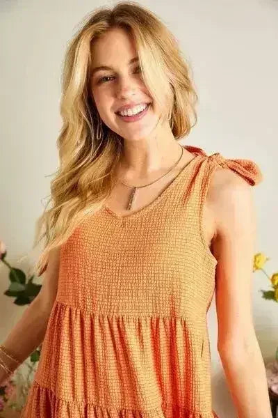 ADORA V-Neck Tie Shoulder Dress - Femstylo