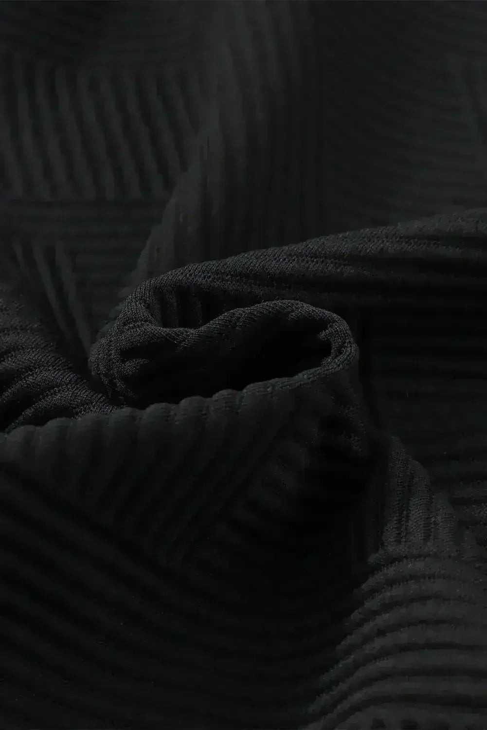 Black Ultra Loose Textured 2pcs Slouchy Outfit - Femstylo