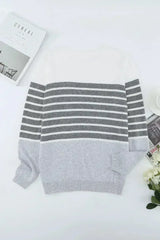 Striped Colorblock Sweater - Femstylo
