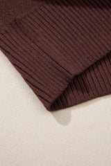 Brown Star Boots Print Cropped Knit Sweater