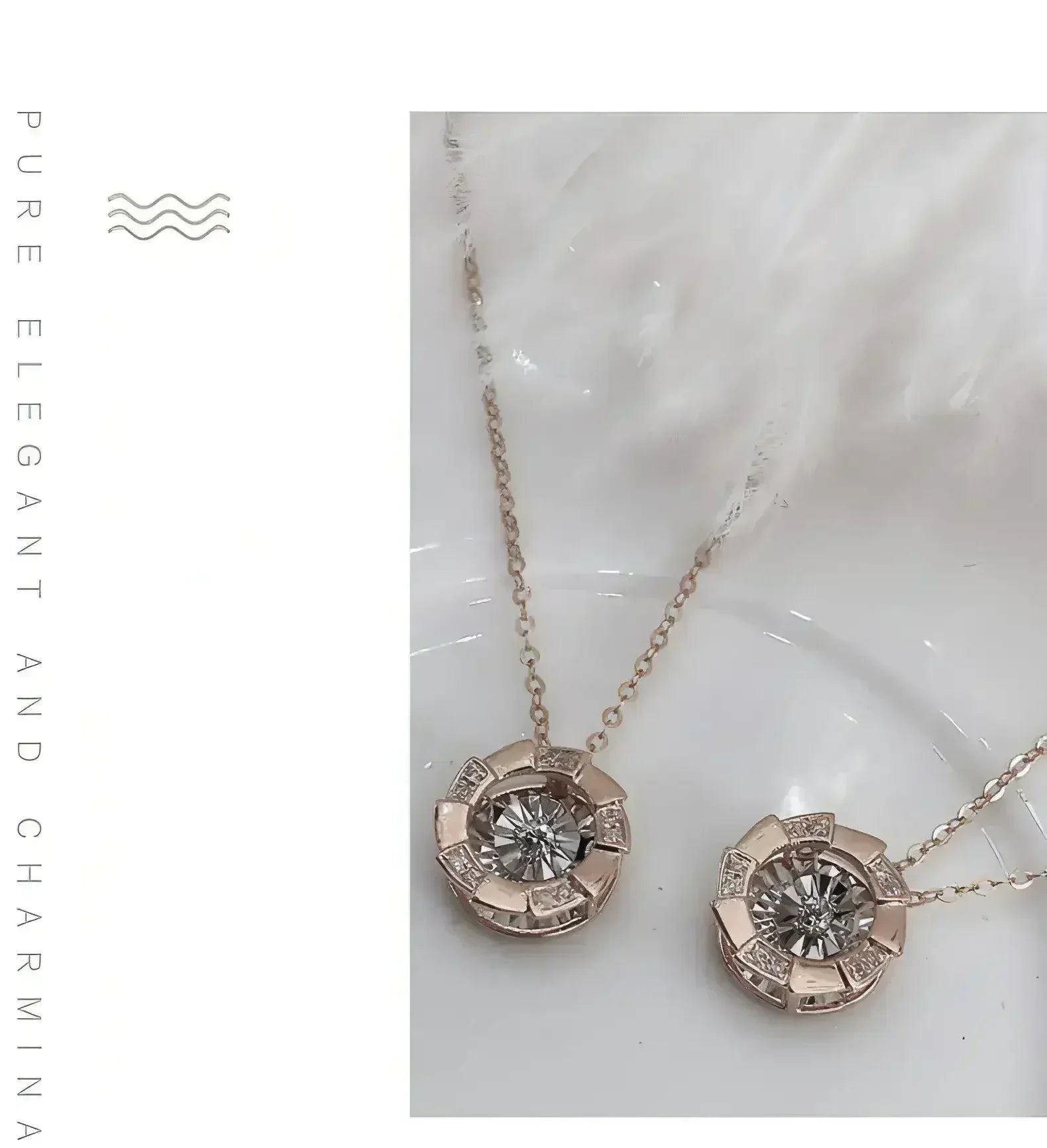 Rose Gold Pulsatile Heart Diamond Pendant Clavicle Chain - Femstylo