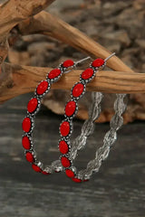 Bonbon Turquoise Big Circle C Shaped Earrings - Femstylo