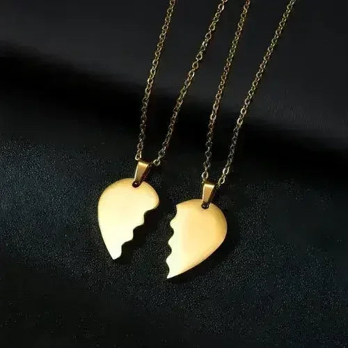 π Couple Heart Puzzle Necklace β Two Halves, One Love - Femstylo