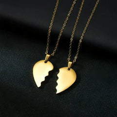 π Couple Heart Puzzle Necklace β Two Halves, One Love - Femstylo