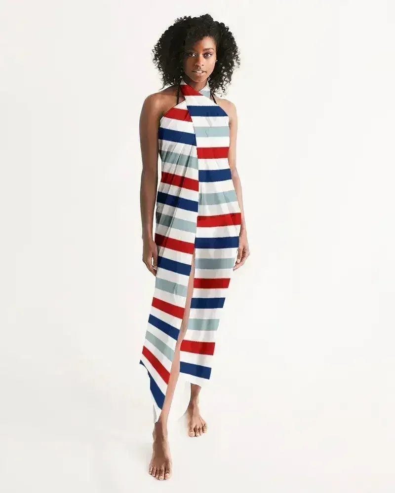 Swim Cover Up / Red White and Blue Sarong Wrap - Femstylo