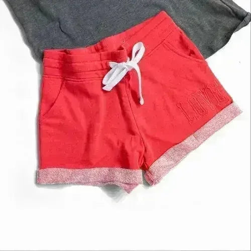 Love Embroidery French Terry Basic Shorts - Femstylo