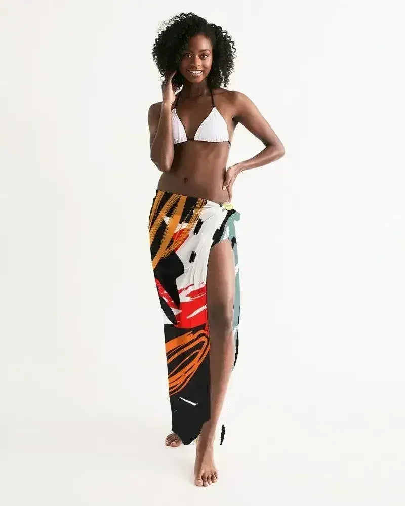 Sheer Circular Multicolor Red Swimsuit Cover Up - Femstylo