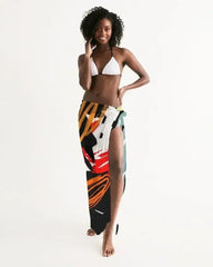 Sheer Circular Multicolor Red Swimsuit Cover Up - Femstylo