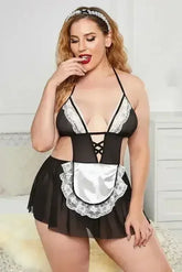 Plus Size Lace Mesh Maid Costume - Femstylo
