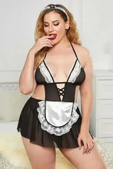 Plus Size Lace Mesh Maid Costume - Femstylo