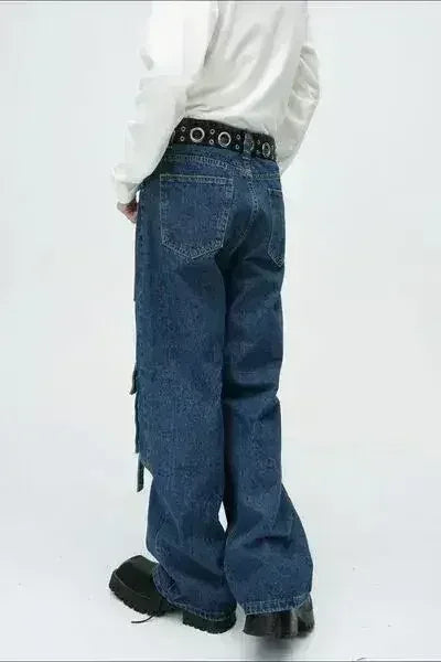 Mid Rise Men's Jeans with Cargo Pockets - Femstylo