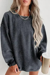 Women Ribbed Sweatshirt - Relaxed Pullover | Femstylo - Femstylo