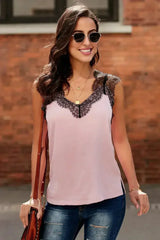 Pink One More Night Lace Cami Tank Top - Femstylo