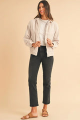 Real Teal Corduroy Zip-Up Hooded Jacket – Femstylo