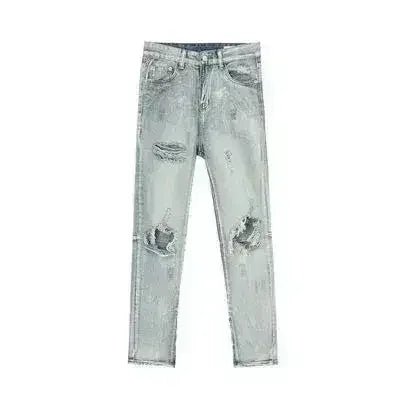 Pocketed Distressed Jeans with Side Zip - Femstylo