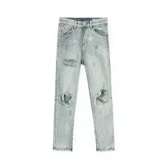 Pocketed Distressed Jeans with Side Zip - Femstylo
