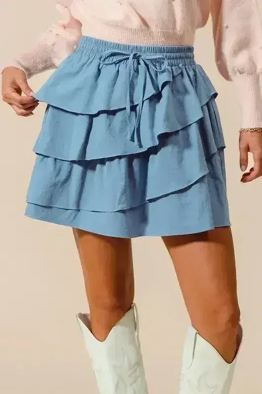 SO ME Asymmetrical Ruffled Game Day Skirt - Femstylo