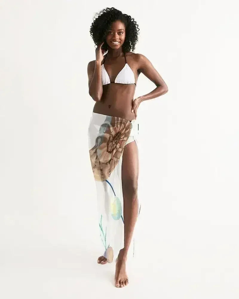 Sheer Sarong Swimsuit Cover Up Wrap / White Seashell - Femstylo