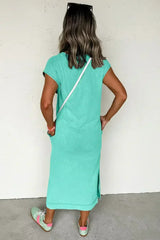 Carrot Mineral Wash Pocketed T-shirt Dress - Femstylo