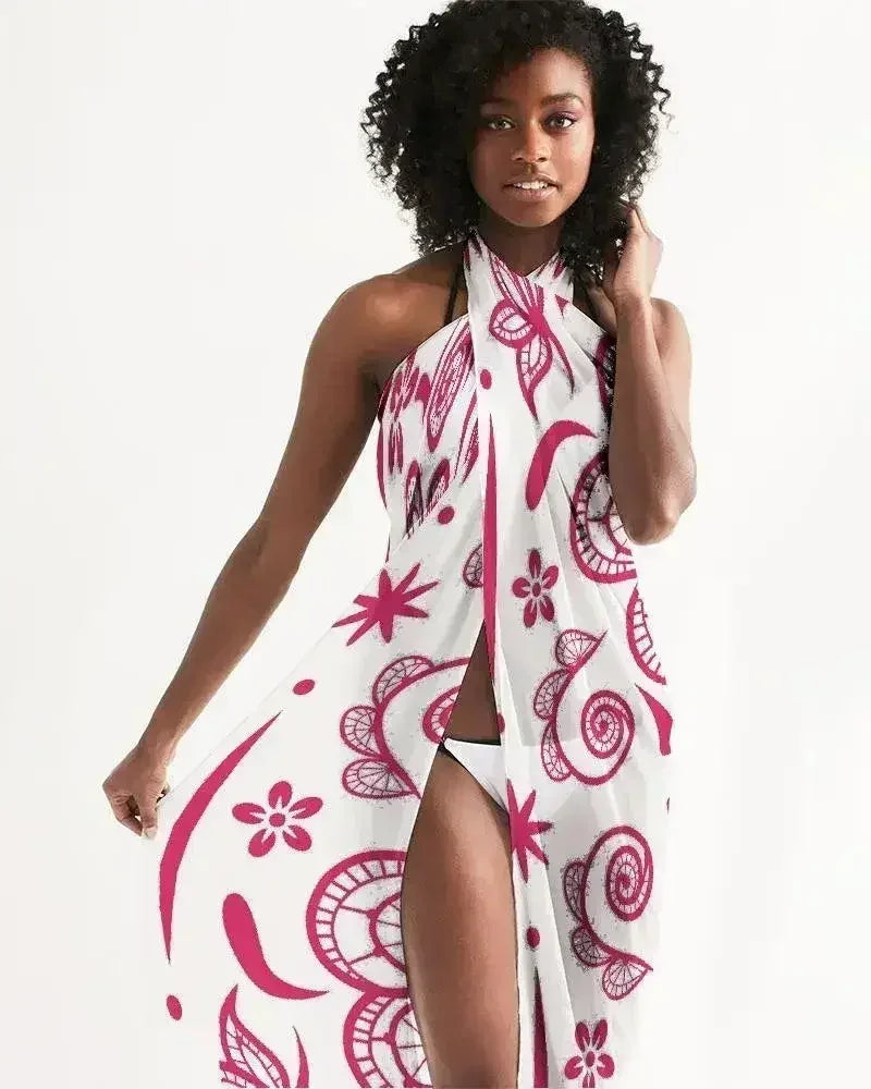 Sheer Lace Red Style Swimsuit Cover Up - Femstylo