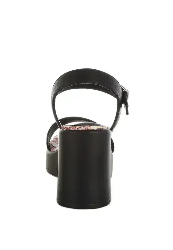 Kolata Faux Leather Pin Buckle Platform Heels - Femstylo