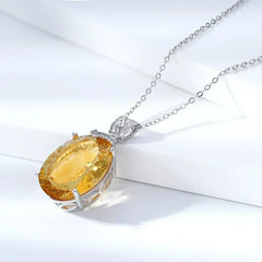 LuxeJewels™ – Solaris Gemdrop Citrine Pendant Necklace - Femstylo