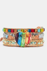 Imperial Jasper Bracelet | Crystal Layered Jewelry | Natural Stone - Femstylo