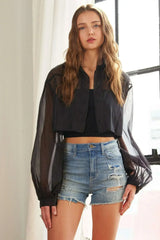 ADORA See Through Crop Shirt - Femstylo