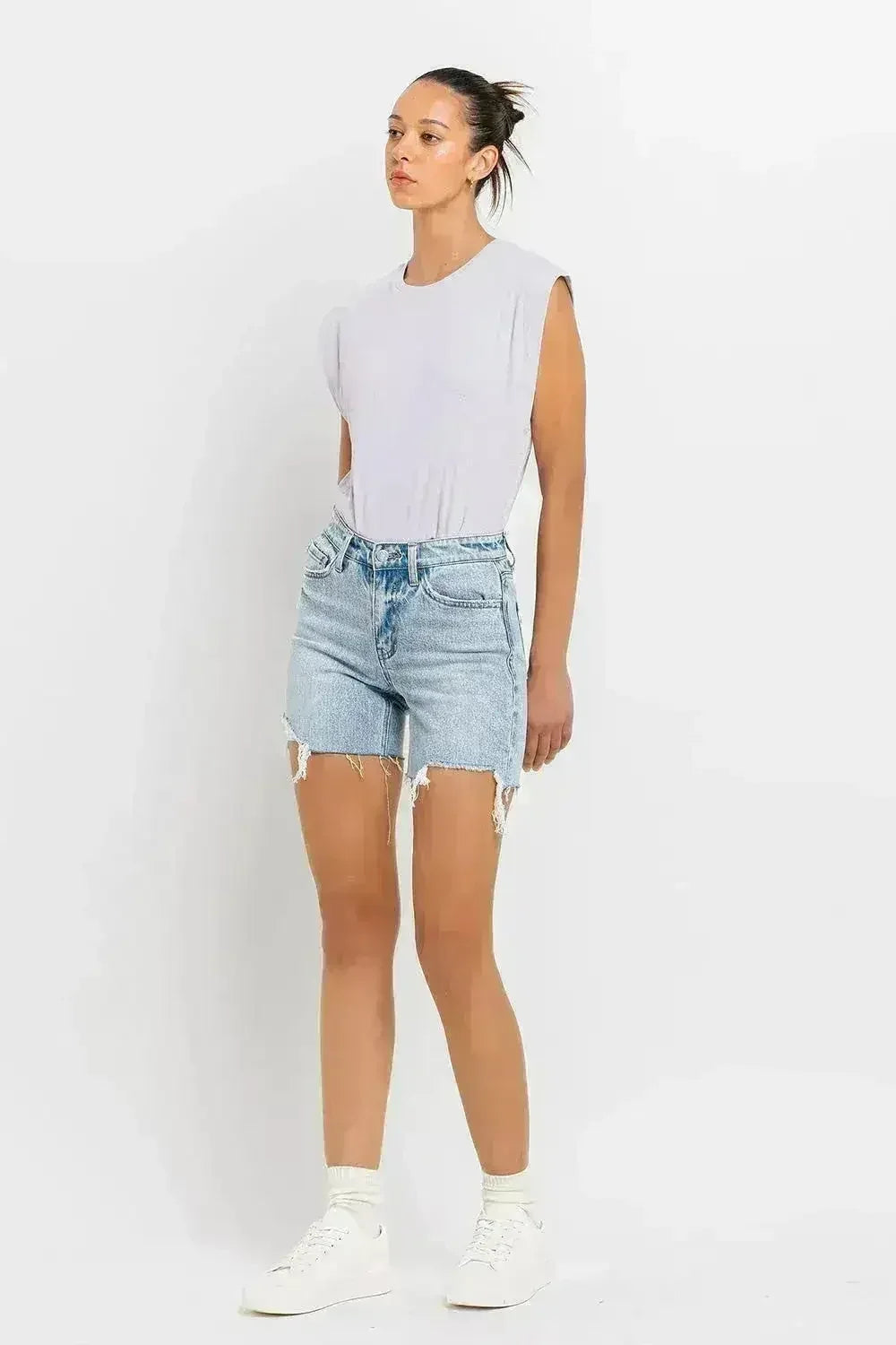 Vervet by Flying Monkey High Rise Denim Shorts - Femstylo