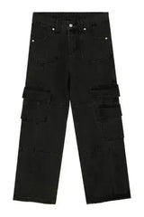 Baggy Cargo Jeans – Cotton Utility Pants with Relaxed Fit - Femstylo