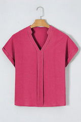 White Notched Neck Batwing Sleeve Blouse | Femstylo - Femstylo