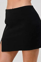 High-Waisted Zip-Front Mini Skirt - Femstylo