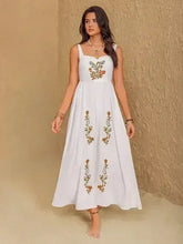 Floral Embroidered Sleeveless Maxi Dress - Femstylo