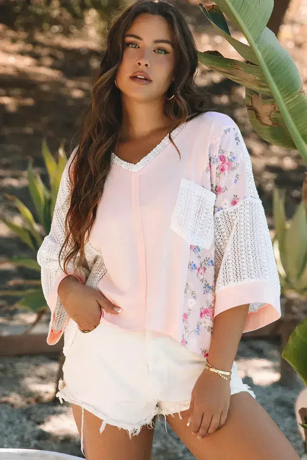 Floral Lace Crochet Blouse - Batwing Sleeves | S-2XL | Femstylo - Femstylo