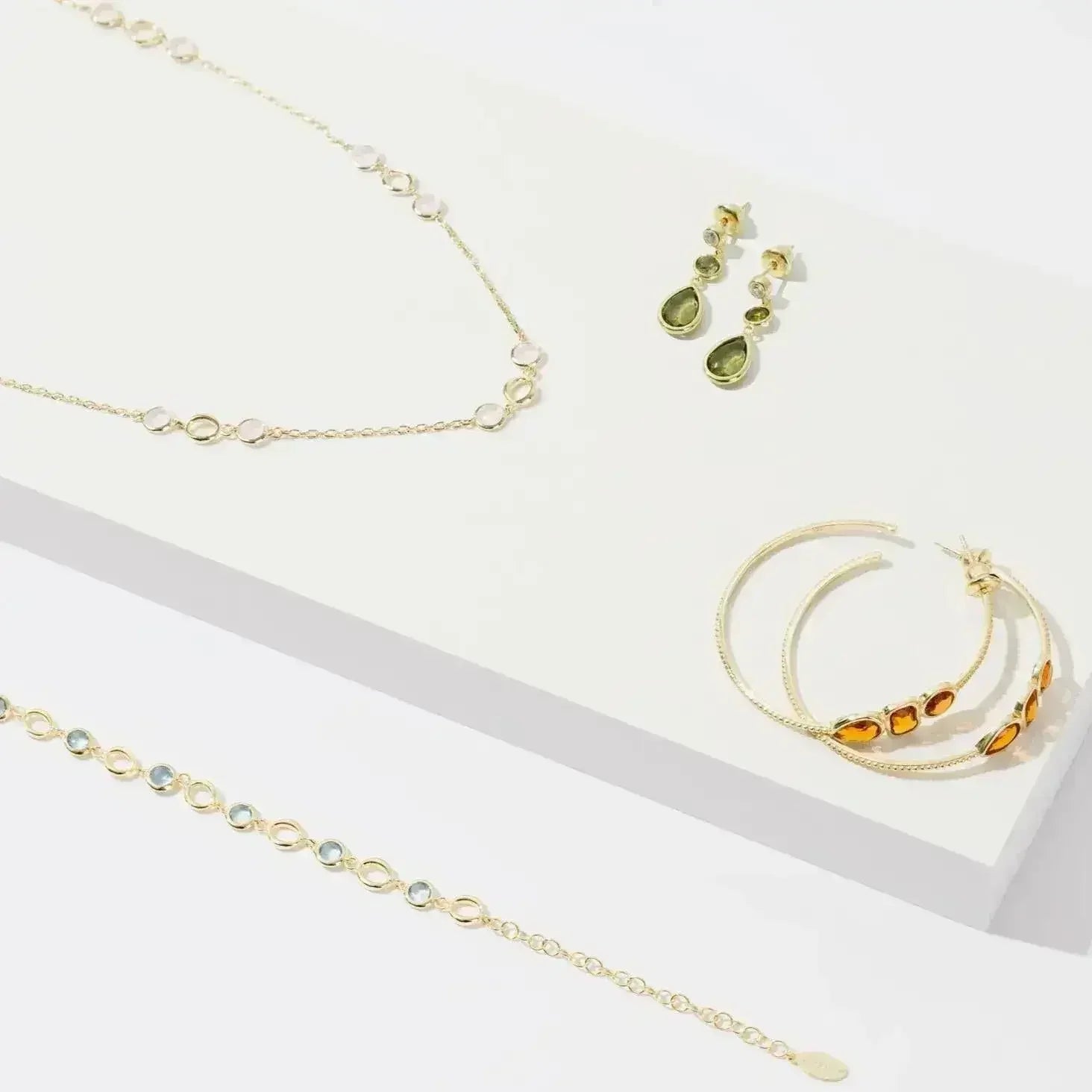 Tuscany Gemstone Drop Earring Rose Gold Pink Tourmaline - Femstylo