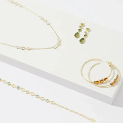 Tuscany Gemstone Drop Earring Rose Gold Pink Tourmaline - Femstylo