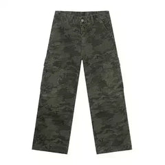 Camouflage Cargo Jeans with Pockets - Femstylo
