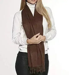 Great Natural Alpaca 100% baby alpaca scarf chocolate brown color - Femstylo