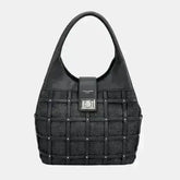 David Jones Rivet Handbag – Edgy PU Leather Medium Tote - Femstylo