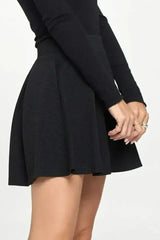 High-Waisted Pleated Skater Skirt - Femstylo