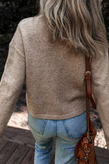 Gray Morn Contrast Colored Dot Detail Drop Shoulder Sweater