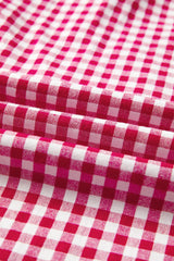 Fiery Red Gingham Casual Loose Pants